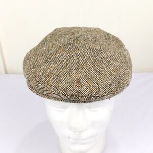 Vintage Shandon Headwear Newsboy Hat Cap Size S 6 7/8 Donegal Tweed Ireland